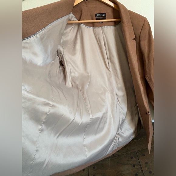 J Crew Willa Blazer Virgin Wool Blend Italian Fabric Size 16 Camel Classic - Picture 10 of 12